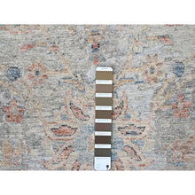 Load image into Gallery viewer, 9&#39;10&quot;x13&#39;10&quot; Misty Gray, Hand Knotted, Caucasian Gul Motifs, Zero Pile With Distinct Abrash, Distressed And Sheared Down, Pure Wool, Oriental Rug FWR61002
