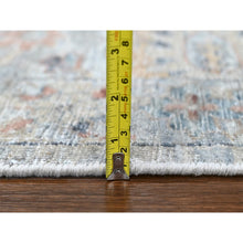 Load image into Gallery viewer, 9&#39;10&quot;x13&#39;10&quot; Misty Gray, Hand Knotted, Caucasian Gul Motifs, Zero Pile With Distinct Abrash, Distressed And Sheared Down, Pure Wool, Oriental Rug FWR61002