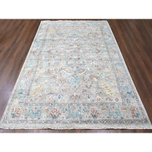 Load image into Gallery viewer, 8&#39;6&quot;x11&#39;3&quot; Dark Vanilla Brown, Antiqued Tabriz With All Over Design, Distressed, Zero Pile, Shaved Low, 100% Wool, Hand Knotted, Oriental Rug FWR61014