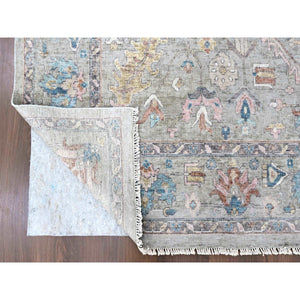 8'6"x11'3" Dark Vanilla Brown, Antiqued Tabriz With All Over Design, Distressed, Zero Pile, Shaved Low, 100% Wool, Hand Knotted, Oriental Rug FWR61014