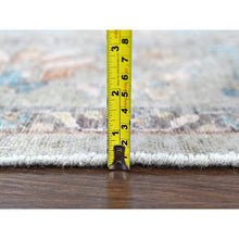 Load image into Gallery viewer, 8&#39;6&quot;x11&#39;3&quot; Dark Vanilla Brown, Antiqued Tabriz With All Over Design, Distressed, Zero Pile, Shaved Low, 100% Wool, Hand Knotted, Oriental Rug FWR61014
