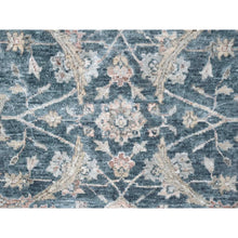 Load image into Gallery viewer, 9&#39;x11&#39;10&quot; Teal Color, Antiqued Tabriz Design, Distressed with Abrash, Zero Pile, Shaved Low, 100% Wool, Hand Knotted, Oriental Rug FWR61038