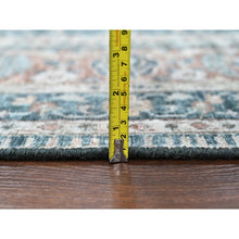 Load image into Gallery viewer, 9&#39;x11&#39;10&quot; Teal Color, Antiqued Tabriz Design, Distressed with Abrash, Zero Pile, Shaved Low, 100% Wool, Hand Knotted, Oriental Rug FWR61038