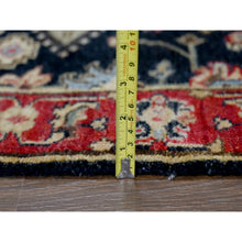 Load image into Gallery viewer, 2&#39;x3&#39; Power Black, Hand Knotted, Karajeh With Medallion Design, Vegetable Dyes, Soft Pile, 100% Wool, Mat, Oriental Rug FWR61092