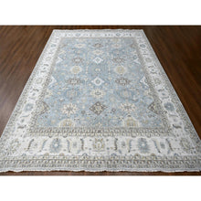 Load image into Gallery viewer, 12&#39;x13&#39;8&quot; Slate Gray, Hand Knotted, Karajeh Design With Tribal Medallions, Densely Woven, Vegetable Dyes, Pure Wool, Squarish, Oriental Rug FWR61122