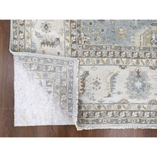 Load image into Gallery viewer, 12&#39;x13&#39;8&quot; Slate Gray, Hand Knotted, Karajeh Design With Tribal Medallions, Densely Woven, Vegetable Dyes, Pure Wool, Squarish, Oriental Rug FWR61122