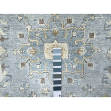 Load image into Gallery viewer, 12&#39;x13&#39;8&quot; Slate Gray, Hand Knotted, Karajeh Design With Tribal Medallions, Densely Woven, Vegetable Dyes, Pure Wool, Squarish, Oriental Rug FWR61122