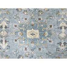 Load image into Gallery viewer, 12&#39;x13&#39;8&quot; Slate Gray, Hand Knotted, Karajeh Design With Tribal Medallions, Densely Woven, Vegetable Dyes, Pure Wool, Squarish, Oriental Rug FWR61122