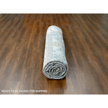 Load image into Gallery viewer, 12&#39;x13&#39;8&quot; Slate Gray, Hand Knotted, Karajeh Design With Tribal Medallions, Densely Woven, Vegetable Dyes, Pure Wool, Squarish, Oriental Rug FWR61122