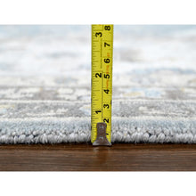 Load image into Gallery viewer, 12&#39;x13&#39;8&quot; Slate Gray, Hand Knotted, Karajeh Design With Tribal Medallions, Densely Woven, Vegetable Dyes, Pure Wool, Squarish, Oriental Rug FWR61122