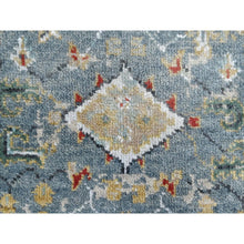 Load image into Gallery viewer, 2&#39;x2&#39;10&quot; Slate Gray, Broken And Erased Persian Heriz All Over Design With Soft Color Palette, Dense Weave, Pure Wool, Hand Knotted, Mat, Oriental Rug FWR61128
