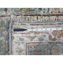Load image into Gallery viewer, 2&#39;x2&#39;10&quot; Slate Gray, Broken And Erased Persian Heriz All Over Design With Soft Color Palette, Dense Weave, Pure Wool, Hand Knotted, Mat, Oriental Rug FWR61128