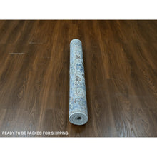 Load image into Gallery viewer, 4&#39;x5&#39;9&quot; Cotton White, Oushak With Floral Motifs, Pure Wool, Soft Pile, Hand Knotted, Densely Woven, Oriental Rug FWR61158