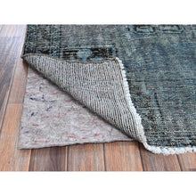 Load image into Gallery viewer, 3&#39;6&quot;x5&#39;9&quot; Misty Gray, Ovedyed Vintage Persian Bakhtiar With Large Medallion, Worn And Distressed, Sheared Low, Zero Pile, Sides And Ends Professionally Secured, Hand Knotted, 100% Wool, Oriental Rug FWR6114