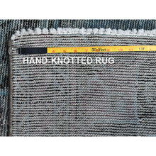 Load image into Gallery viewer, 3&#39;6&quot;x5&#39;9&quot; Misty Gray, Ovedyed Vintage Persian Bakhtiar With Large Medallion, Worn And Distressed, Sheared Low, Zero Pile, Sides And Ends Professionally Secured, Hand Knotted, 100% Wool, Oriental Rug FWR6114