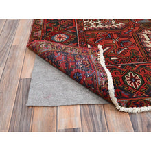 Load image into Gallery viewer, 10&#39;x12&#39;5&quot; Vivid Burgundy Red, Evenly Worn, 100% Wool, Hand Knotted, Clean Sides And Ends Secured, Semi Antique Persian Heriz, Good Condition, Oriental Rug FWR606