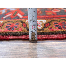 Load image into Gallery viewer, 10&#39;x12&#39;5&quot; Vivid Burgundy Red, Evenly Worn, 100% Wool, Hand Knotted, Clean Sides And Ends Secured, Semi Antique Persian Heriz, Good Condition, Oriental Rug FWR606
