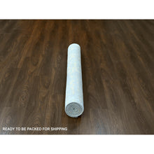 Load image into Gallery viewer, 5&#39;x7&#39; Beige With Gold, Hand Knotted, Abstract Design, Wool And Silk, Hi-low Pile, Oriental Rug FWR61200