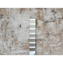 Load image into Gallery viewer, 9&#39;x12&#39;1&quot; Beaver Brown and Earth Tone Colors, Abstract Design with Nepali Weave, Shiny Plant Based Silk, Hand Knotted, Oriental Rug FWR61266
