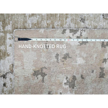 Load image into Gallery viewer, 9&#39;x12&#39;1&quot; Beaver Brown and Earth Tone Colors, Abstract Design with Nepali Weave, Shiny Plant Based Silk, Hand Knotted, Oriental Rug FWR61266