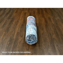 Load image into Gallery viewer, 8&#39;9&quot;x11&#39;7&quot; Imperial Blue And Earth Tone Colors, Abstract Design With Nepali Weave, Shiny Plant Based Silk, Hand Knotted, Oriental Rug FWR61278