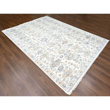 Load image into Gallery viewer, 8&#39;10&quot;x11&#39;10&quot; Chiffon White, Antiqued Persian With Ziegler Mahal Design, Distressed, Zero Pile, Shaved Low, Oxidized, Pure Wool, Hand Knotted, Oriental Rug FWR61290