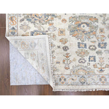 Load image into Gallery viewer, 8&#39;10&quot;x11&#39;10&quot; Chiffon White, Antiqued Persian With Ziegler Mahal Design, Distressed, Zero Pile, Shaved Low, Oxidized, Pure Wool, Hand Knotted, Oriental Rug FWR61290