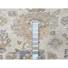 Load image into Gallery viewer, 8&#39;10&quot;x11&#39;10&quot; Chiffon White, Antiqued Persian With Ziegler Mahal Design, Distressed, Zero Pile, Shaved Low, Oxidized, Pure Wool, Hand Knotted, Oriental Rug FWR61290