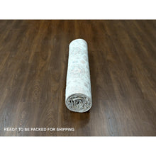 Load image into Gallery viewer, 8&#39;10&quot;x11&#39;10&quot; Chiffon White, Antiqued Persian With Ziegler Mahal Design, Distressed, Zero Pile, Shaved Low, Oxidized, Pure Wool, Hand Knotted, Oriental Rug FWR61290