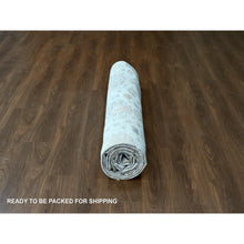 Load image into Gallery viewer, 10&#39;x13&#39;10&quot; Linen White, Distressed, Antiqued Persian With Ziegler Mahal Design, Oxidized, Zero Pile, Shaved Low, 100% Wool, Hand Knotted, Oriental Rug FWR61296