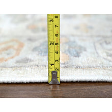 Load image into Gallery viewer, 10&#39;x13&#39;10&quot; Linen White, Distressed, Antiqued Persian With Ziegler Mahal Design, Oxidized, Zero Pile, Shaved Low, 100% Wool, Hand Knotted, Oriental Rug FWR61296