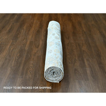 Load image into Gallery viewer, 12&#39;1&quot;x15&#39; Cloud Gray, Oxidized, Antiqued Persian With Ziegler Mahal Design, Distressed, Zero Pile, Shaved Low, Pure Wool, Hand Knotted, Oversized, Oriental Rug FWR61302
