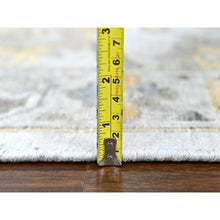 Load image into Gallery viewer, 12&#39;1&quot;x15&#39; Cloud Gray, Oxidized, Antiqued Persian With Ziegler Mahal Design, Distressed, Zero Pile, Shaved Low, Pure Wool, Hand Knotted, Oversized, Oriental Rug FWR61302