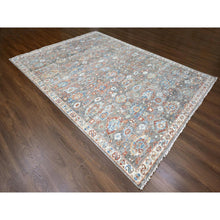 Load image into Gallery viewer, 9&#39;x11&#39;10&quot; Mocha Brown, Antiqued Persian With Ziegler Mahal Design, Oxidized, Zero Pile, Distressed, Shaved Low, 100% Wool, Hand Knotted, Oriental Rug FWR61308