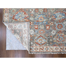 Load image into Gallery viewer, 9&#39;x11&#39;10&quot; Mocha Brown, Antiqued Persian With Ziegler Mahal Design, Oxidized, Zero Pile, Distressed, Shaved Low, 100% Wool, Hand Knotted, Oriental Rug FWR61308