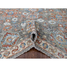 Load image into Gallery viewer, 9&#39;x11&#39;10&quot; Mocha Brown, Antiqued Persian With Ziegler Mahal Design, Oxidized, Zero Pile, Distressed, Shaved Low, 100% Wool, Hand Knotted, Oriental Rug FWR61308