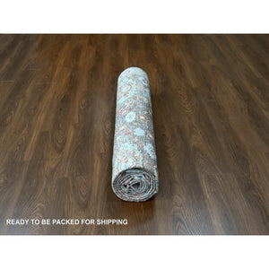 9'x11'10" Mocha Brown, Antiqued Persian With Ziegler Mahal Design, Oxidized, Zero Pile, Distressed, Shaved Low, 100% Wool, Hand Knotted, Oriental Rug FWR61308