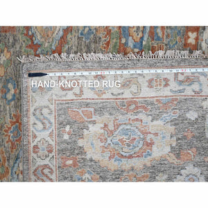 9'x11'10" Mocha Brown, Antiqued Persian With Ziegler Mahal Design, Oxidized, Zero Pile, Distressed, Shaved Low, 100% Wool, Hand Knotted, Oriental Rug FWR61308