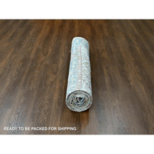 Load image into Gallery viewer, 10&#39;x14&#39; Lace White, Antiqued Persian With Ziegler Mahal Design, Oxidized, Zero Pile, Distressed, Shaved Low, Pure Wool, Hand Knotted, Oriental Rug FWR61326