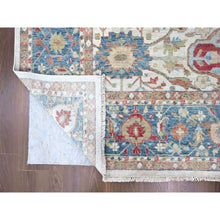 Load image into Gallery viewer, 12&#39;x15&#39; Pearl White, 100% Wool, Hand Knotted, Antiqued Persian With Ziegler Mahal Design, Distressed, Oxidized, Zero Pile, Shaved Low, Oversized, Oriental Rug FWR61332
