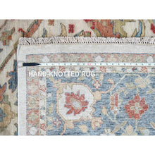 Load image into Gallery viewer, 12&#39;x15&#39; Pearl White, 100% Wool, Hand Knotted, Antiqued Persian With Ziegler Mahal Design, Distressed, Oxidized, Zero Pile, Shaved Low, Oversized, Oriental Rug FWR61332