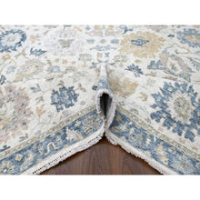 Load image into Gallery viewer, 9&#39;x12&#39;1&quot; Lace White, Antiqued Persian With Ziegler Mahal Design, Distressed, Oxidized, Zero Pile, Shaved Low, Pure Wool, Hand Knotted, Oriental Rug FWR61344