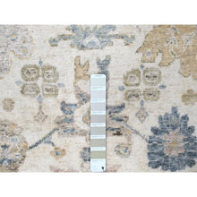 Load image into Gallery viewer, 9&#39;x12&#39;1&quot; Lace White, Antiqued Persian With Ziegler Mahal Design, Distressed, Oxidized, Zero Pile, Shaved Low, Pure Wool, Hand Knotted, Oriental Rug FWR61344