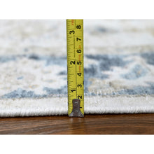 Load image into Gallery viewer, 9&#39;x12&#39;1&quot; Lace White, Antiqued Persian With Ziegler Mahal Design, Distressed, Oxidized, Zero Pile, Shaved Low, Pure Wool, Hand Knotted, Oriental Rug FWR61344