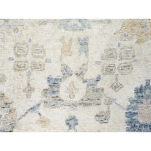 Load image into Gallery viewer, 10&#39;x13&#39;9&quot; Chiffon White, Hand Knotted, Distressed, Antiqued Persian With Ziegler Mahal Design, Oxidized, Zero Pile, Shaved Low, Pure Wool, Oriental Rug FWR61350