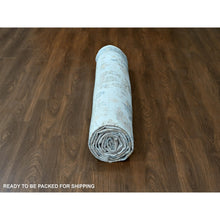 Load image into Gallery viewer, 10&#39;x13&#39;9&quot; Chiffon White, Hand Knotted, Distressed, Antiqued Persian With Ziegler Mahal Design, Oxidized, Zero Pile, Shaved Low, Pure Wool, Oriental Rug FWR61350