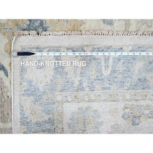 Load image into Gallery viewer, 10&#39;x13&#39;9&quot; Chiffon White, Hand Knotted, Distressed, Antiqued Persian With Ziegler Mahal Design, Oxidized, Zero Pile, Shaved Low, Pure Wool, Oriental Rug FWR61350