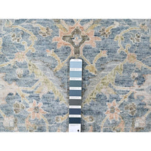 Load image into Gallery viewer, 9&#39;10&quot;x14&#39; Ruddy Blue, Hand Knotted, Distressed, Antiqued Persian With Ziegler Mahal Design, Oxidized, Zero Pile, Shaved Low, Pure Wool, Oriental Rug FWR61380