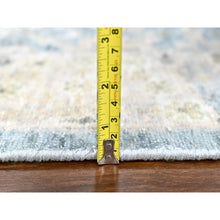 Load image into Gallery viewer, 9&#39;10&quot;x14&#39; Ruddy Blue, Hand Knotted, Distressed, Antiqued Persian With Ziegler Mahal Design, Oxidized, Zero Pile, Shaved Low, Pure Wool, Oriental Rug FWR61380
