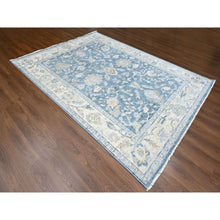 Load image into Gallery viewer, 9&#39;x12&#39;1&quot; Aegean Blue, Supple Collection, Oushak Design With All Over Leaf Pattern, Tone On Tone, Hand Knotted, Soft Wool, Plush And Lush, Oriental Rug FWR61404